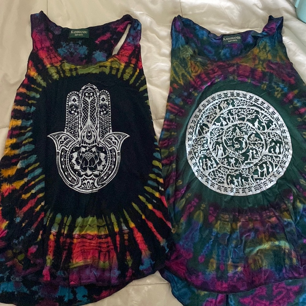 bundle of 2 tie dye tank tops